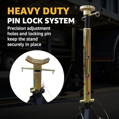 BESTOOL 16 Ton Heavy Duty Jack Stands – 35,000 lbs Rated Capacity, Adjustable 26" to 40.9", Rolling Design for Trucks, Trailers, Tractors & Heavy Equipment 1 Pack