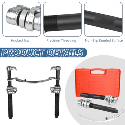 2pcs Coil Spring Compressor Tool, Heavy Duty Macpherson Strut Spring Compressor Set with Safety Bracket for Car Truck ATV UTV, 2200 LB Capacity, Coil Spring Compression Tool