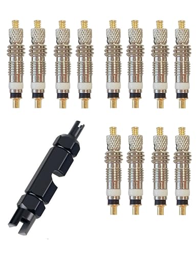 Presta Valve Core Bike Valve Core Removal Tool MTB Tire Valve Stem Repair, Bicycle Valve Core Replacements Set, Presta & Schrader Valve Stem Remover Tool Kit - color: ‎black