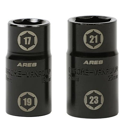 ARES 57001 – Heavy Duty Extendable Lug Wrench Set – High-Torque Lug Wrench Extends from 17.5 to 23.5 Inches (447mm to 600mm) – Includes 2 Double-Sided 6-Point Sockets for Broad Vehicle Coverage - size: Heavy Duty Extra Long Extendable Lug Wrench Set