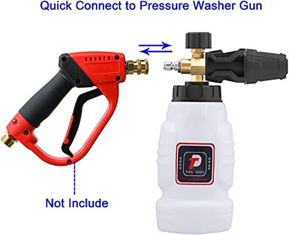 Tool Daily Foam Cannon, 1/4 Inch Quick Connect, Power Washer Foam Cannon with 5 Pressure Washer Nozzles,1 Liter - size: 1 L