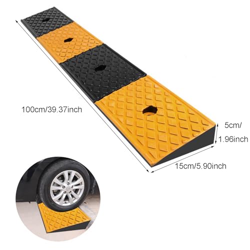 Nisorpa 2'' Rise Rubber Curb Ramp 22000lbs Heavy Duty Loading Threshold Ramp 10 Ton Driveway Ramp Car Slope Ramps for Loading Dock Motorcycles Warehouse Sidewalk Wheelchair Shed Garage