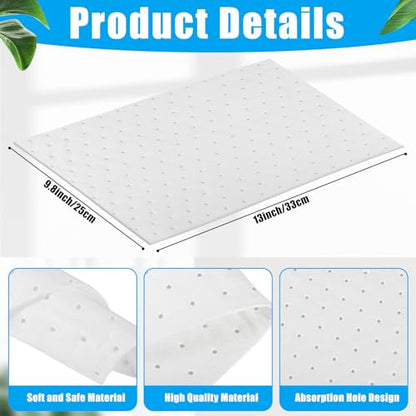 50 Pack Oil Absorbent Pads, Oil Spill Mat, 9.8 x 13 Inch, White | Weight Dimpled Oil Absorbing Sheets, Universal Absorbing Mat, Leak and Spill Cleanup Pads for Home Garage Basement