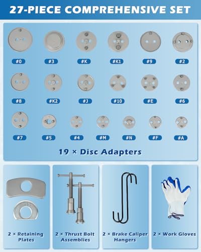 DAYUAN 5pcs Professional Front End Service Tool Bundle with 27Pcs Brake Caliper Compression Tool