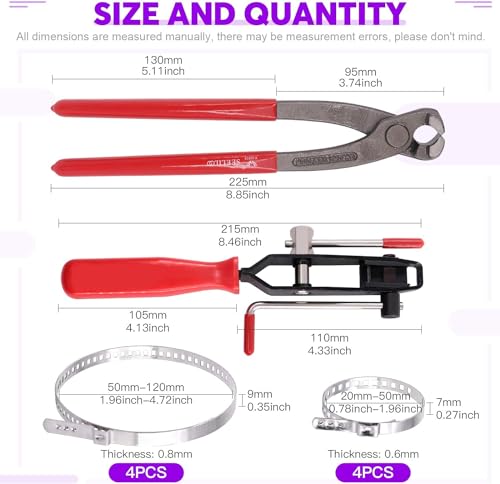10Pcs CV Joint Boot Clamps Pliers Kit, CV Axle Boot Clamp Pliers Tool, Suitable For Most Cars