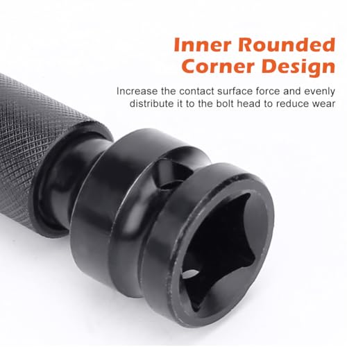 2pcs Impact Wrench Bit Adapter, Bit Holder Socket Adapter, 1/2 to 1/4 Inch, High Hardness Carbon Steel, Safety Clamp, Robust and Durable(COLOR:Black)