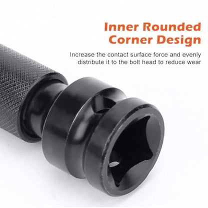 2pcs Impact Wrench Bit Adapter, Bit Holder Socket Adapter, 1/2 to 1/4 Inch, High Hardness Carbon Steel, Safety Clamp, Robust and Durable(COLOR:Black)