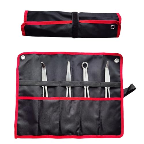 4Pcs Extra Long Needle Nose Pliers Set, 11" Long Reach Straight,45/90 Degree Bent Nose Pliers, and O-shape Hose Gripper Pliers for Car Repair/House Work