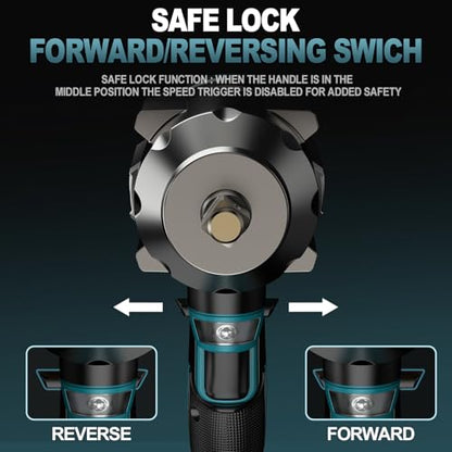 Cordless Impact Wrench for Makita 18V Battery – 1/2" Brushless Impact Driver, 900 Ft-Lbs (1200Nm) High Torque, 4-Speed, LED Light, Includes 6 Sockets (Bare Tool Only)