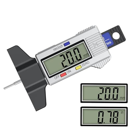 Tire Tread Depth Gauge, Digital Tire Gauge with Large LCD Display & Inch/MM Conversion, Splash-Proof, Auto-Off, in 1.04Inch/26.5mm,Tire Depth Gauge Suitable for All Vehicle Tires