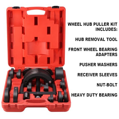 FreeTec Master Wheel Hub Removal Tool Set - C to U Sizes Back and Front Wheel Bearing Remover and Installer Tool Kit