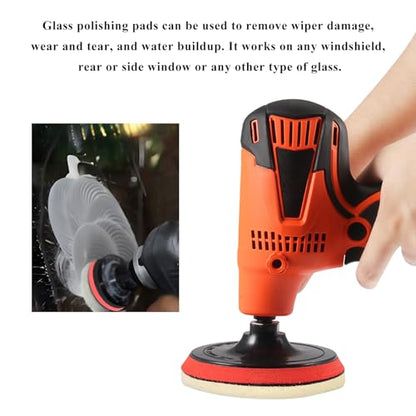 Glass Polishing Kit, Car Windscreen Scratch Removal Tool Repair Set with Cerium Oxide Powder, Felt Buffing Pad Wool Polishing Kit for Glass Window Windshield, Car Accessories