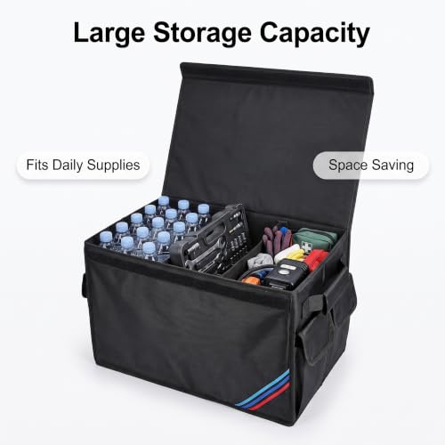 Non-slip Car Organizer, Multi-Use Collapsible Car Storage Box, Portable Auto Cargo Storage Bin for Car SUV Truck, Waterproof Outdoor Camping Picnic Storage Container,