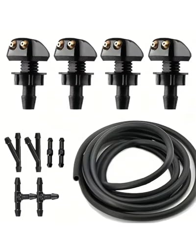 Windscreen Washer Jets Universal Car Windshield Washer Hose Wiper Pipe Jet Spray Nozzle Water Fluid Tube Connector Replacement Kit(D)(E) - size: E