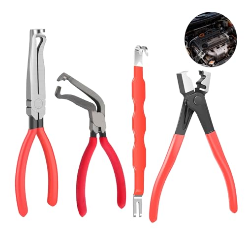 Automotive Electrical Disconnect Pliers Kit | Upgraded High-Carbon Steel, Connector Release Tool Set, Straight & Angled Pliers, Terminal Removal Tool - size: 4SET