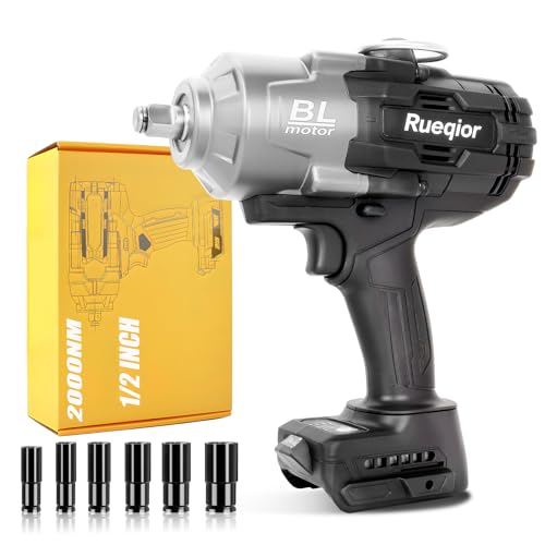 Cordless Impact Wrench 1/2" Compatible with Dewalt 20V Battery, Impact Wrench 1700FT-LBS(2300N.m) High Torque Brushless Electric Impact Power Impact Driver for Car, Truck (No Battery) - color: Black 2000n 1/2in