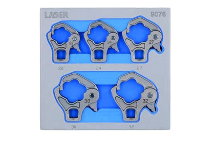 Laser 9076 Ratchet Flare Nut Wrench Set 1/2" D 22mm - 32mm