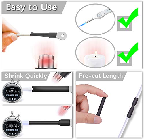 450 Pcs Heat Shrink Tubing Kit, 14 Sizes Black Heat Shrink Tube, Shrink Ratio Electric Heat Shrink - color: Black
