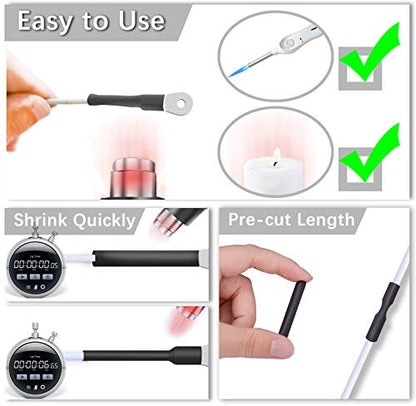 450 Pcs Heat Shrink Tubing Kit, 14 Sizes Black Heat Shrink Tube, Shrink Ratio Electric Heat Shrink - color: Black