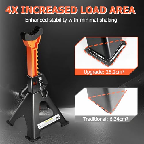 Jack Stands, 3 Ton (6,600 lbs) Extra Tall Heavy Duty Car Jack Stand