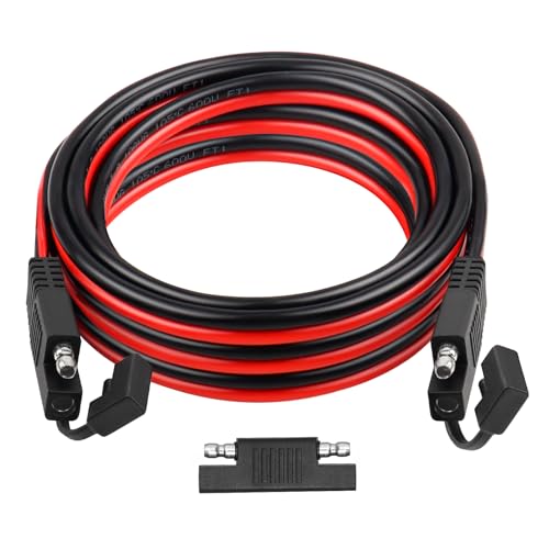 SAE Extension Cable 15FT–SAE to SAE Heavy Duty 10AWG Tinned Copper Wire with SAE Battery Cable Terminal Connectors for Automotive, RV, Marine, and Solar Applications. - size: 15 FT