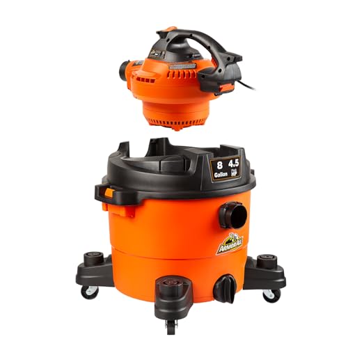 Armor All VBV809 0901 8-Gallon 4.5 Peak HP Wet/Dry Vacuum with Detachable Blower, Orange - size: 8-Gallon
