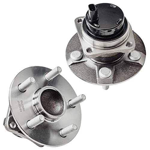 Detroit Axle - FWD 4pc Steering Knuckles Kit for 03-08 Toyota Matrix, 2 Front Steering Knuckles & Wheel Bearing Hubs 2 Rear Wheel Bearing and Hubs 2003 2004 2005 2006 2007 2008 Replacement - size: 4UW50480/Kit
