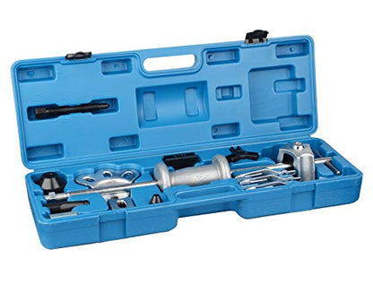 DAYUAN 9-Way Slide Hammer Puller Set, Tech Rear Axle Bearing Puller Tool | Slide Hammer Puller Set, Internal & External 2/3 Jaw Pullers, Removes Bearings Gears Hubs & Rear Axles, Case