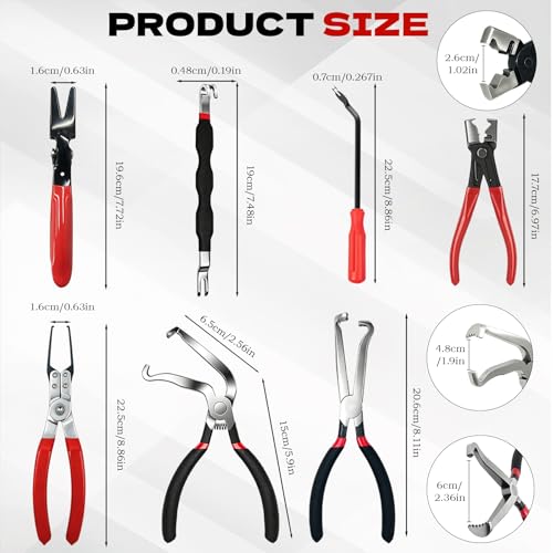 10 PCS Electrical Disconnect Pliers, Electrical Connector Removal Tool for Cars, Trucks & SUVs with Storage Box & Gloves