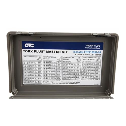 OTC 5900A-Plus 53 Piece Master Torx Bit Socket Set - Includes Multiple Torx Styles (Standard, Plus, External. Tamper Resistant) and Storage Case
