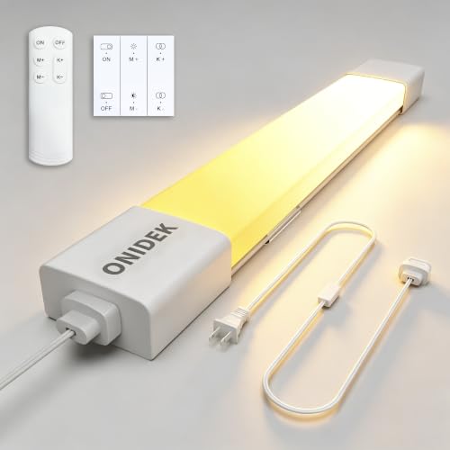 LED Tube Light Fixture with Plug Under Cabinet Lighting Dimming and Color With Remote wireless wall switch 16 inch 15W 1500LM 3000-6500K adjustable LED Tube Light Fixture for Cabinet Closet Office - size: 16 inch