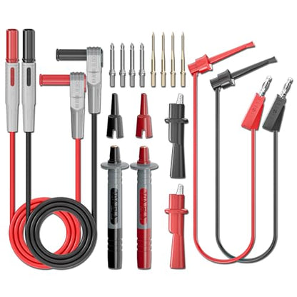 Goupchn 16PCS Multimeter Test Leads Kit for Multimeter Electrical Testing | Alligator Clips, Banana Plug to Test Hook Clips Wire, Replaceable Precision Sharp Probes - style: 18PCS