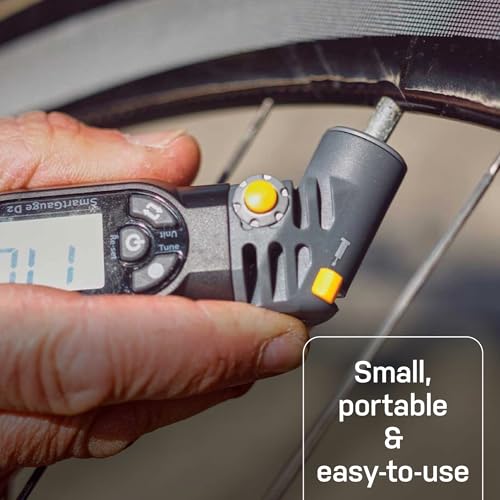 Topeak SmartGauge D2 Digital Tire Pressure Gauge – Presta/Schrader Compatible, 250 Psi/17 Bar, Precision Air Pressure Reader with LCD Display for Bikes, Motorcycles & Sports Equipment | bike-hand-tools