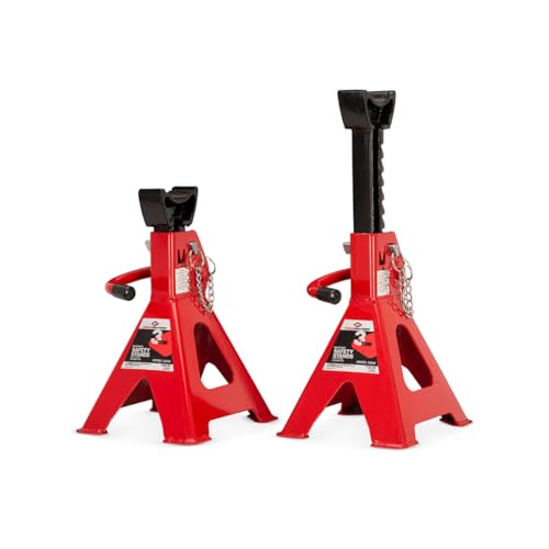 AFF 3 Ton Jack Stand Set - Heavy Duty Ratchet Style Jack Stands - Pair - size: 3 Ton