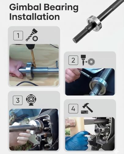 Gimbal Bearing Puller & Installer Tool with Bellows Expander Hinge Pin Tool, Gimbal Bearing Removal Alignment Installation Kit for Mercruiser Alpha, Alpha 1, MR, Bravo, OMC, and Volvo