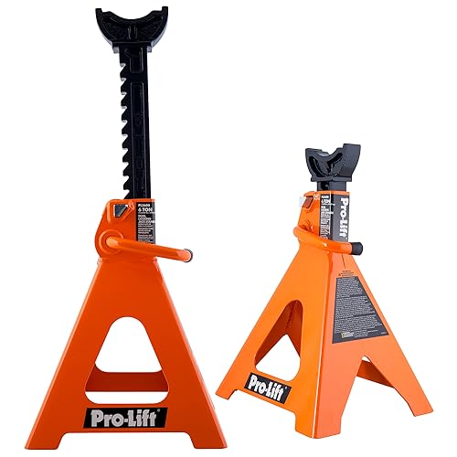 Pro-LifT Heavy Duty 6 Ton Jack Stands Pair - Double Locking Pins - Handle Lock and Mobility Pin for Auto Repair Shop with Extra Safety - color: Orange