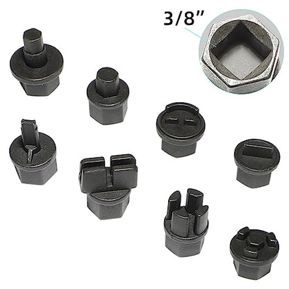 DPTOOL 11-Piece Oil Drain Plug Removal Kit Compatible with GM VW Ford Mercedes Audi BMW Chrysler Lincoln Volvo Mazda with Ratchet Wrench Replace 090-999 DPR350 - size: 11PC
