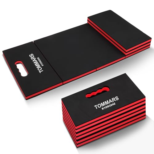 TOMMARS 0.9-Inch Thick Foldable Mechanic Kneeling Pad 44.88 Inches Unfolded | Five 15.35 x 7.48 x 0.9-Inch Panels, High-Density Foam, Tool Pockets, Carry Handle, Waterproof Oil-Resistant Nonslip Surface - size: 44.8in Length-5-Fold
