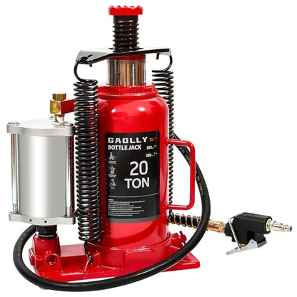 Air Hydraulic Bottle Jack, 20 Ton (44600) lbs Hydraulic Bottle Jack with 10.2''-20.1'' Lifting Range & Manual Hand Pump, for Pickup, Truck, RV, Auto Repair - color: 20 Ton