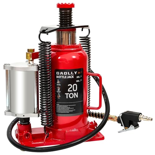 Air Hydraulic Bottle Jack, 20 Ton (44600) lbs Hydraulic Bottle Jack with 10.2''-20.1'' Lifting Range & Manual Hand Pump, for Pickup, Truck, RV, Auto Repair - color: 20 Ton