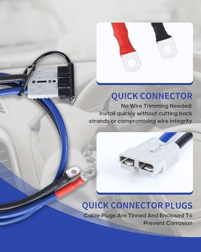 SAFEMATE 2/0 Gauge 30 FT Heavy Duty Jumper Cables - 1500Amp Booster Jumper Cable for Car, SUV and Trucks Battery - Quick Connect, Blue - size: 2/0 Gauge - 30 Ft