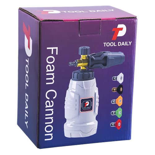 Tool Daily Foam Cannon, 1/4 Inch Quick Connect, Power Washer Foam Cannon with 5 Pressure Washer Nozzles,1 Liter - size: 1 L