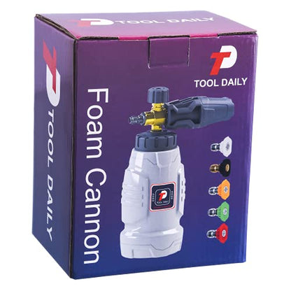 Tool Daily Foam Cannon, 1/4 Inch Quick Connect, Power Washer Foam Cannon with 5 Pressure Washer Nozzles,1 Liter - size: 1 L