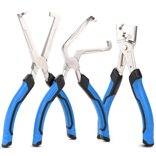 SMOTIVEPRO 3-Piece Electrical Disconnect Pliers, Hose Clamp Pliers and Automotive Electrical Plug Connector Disconnect Tool Kit, Professional Electrical Connector Removal Tool - color: 3-Piece Electrical Disconnect Pliers