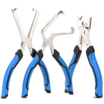 SMOTIVEPRO 3-Piece Electrical Disconnect Pliers, Hose Clamp Pliers and Automotive Electrical Plug Connector Disconnect Tool Kit, Professional Electrical Connector Removal Tool - color: 3-Piece Electrical Disconnect Pliers