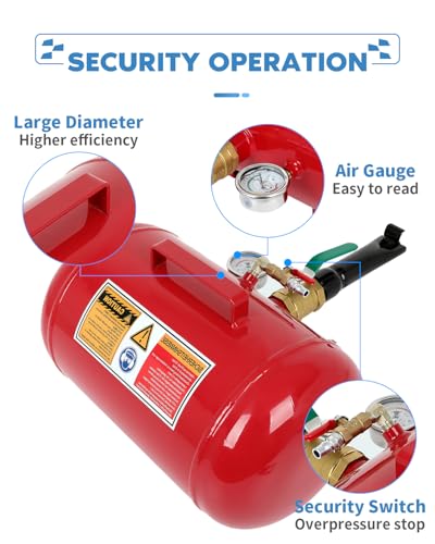 ECCPP Air Tire Bead Seater 5 Gallon 145PSI Blaster Tool for Car Truck ATV Tank Red - color: Red, size: 5 Gallon