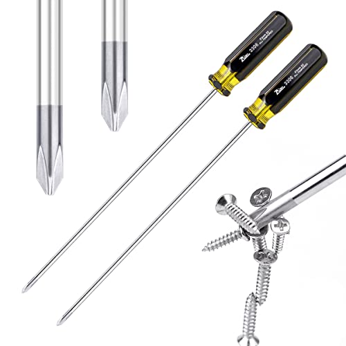 FERCAISH Slotted and Phillips Screwdriver, 2 PCS 15" Long Screwdriver Set - Cross-head Screwdriver, High Strength Magnetic Screwdriver (2P-1) - color: 2pcs-cross-head