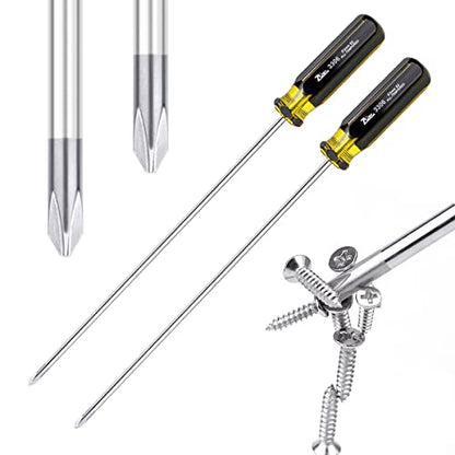 FERCAISH Slotted and Phillips Screwdriver, 2 PCS 15" Long Screwdriver Set - Cross-head Screwdriver, High Strength Magnetic Screwdriver (2P-1) - color: 2pcs-cross-head
