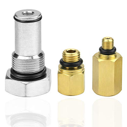 Mekar 2PCS Oil Rail Adapters Kits and 1 PC 6.0 High Pressure Oil Pump IPR Valve Air Test Fitting Tool Compatible with Ford 6.0L Powerstroke Diesel Engine - size: 3PCS Set