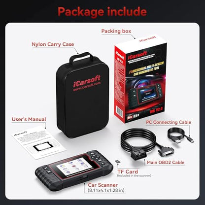 iCarsoft MB V2.0 OBD2 Scanner Diagnostic Tool for Benz/Sprinter/Smart Full System Code Reader with 9 Resets Oil/SAS/EPB/ETC/BMS/BLD/INJ/SAS/TPMS Reset AutoVIN Free Update Live Data Battery Test CAN